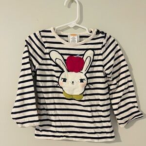 Gymboree Navy Striped Bunny Tee